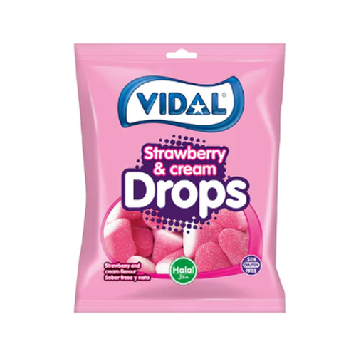 Vidal HALAL Strawberry & Cream Drops (14x90g)